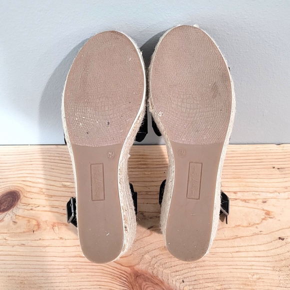 Vintage 78 Andrea Black Faux Suede Espadrille Wedge Sandals Size 6 NEW - Picture 6 of 12